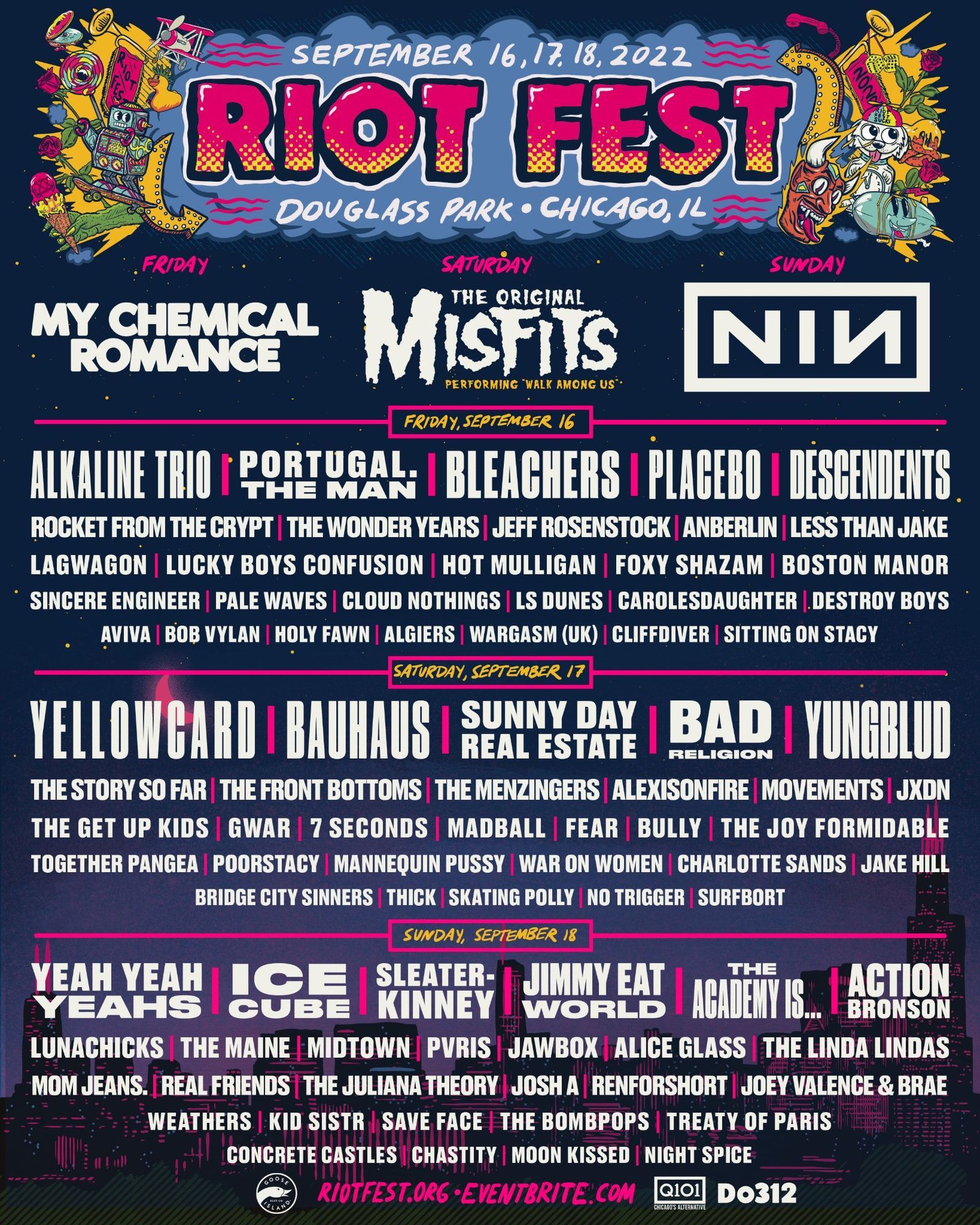 Riot Fest 2026 in Chicago Unveils Lineup: Tool, Twenty One Pilots Lead 100+ Acts