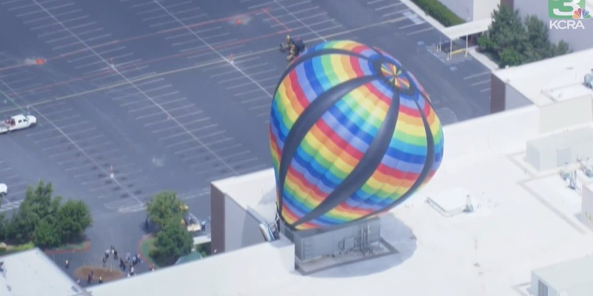 A hot air balloon slammed into the side of the Sky River Casino in California after making an unplanned launch due to st