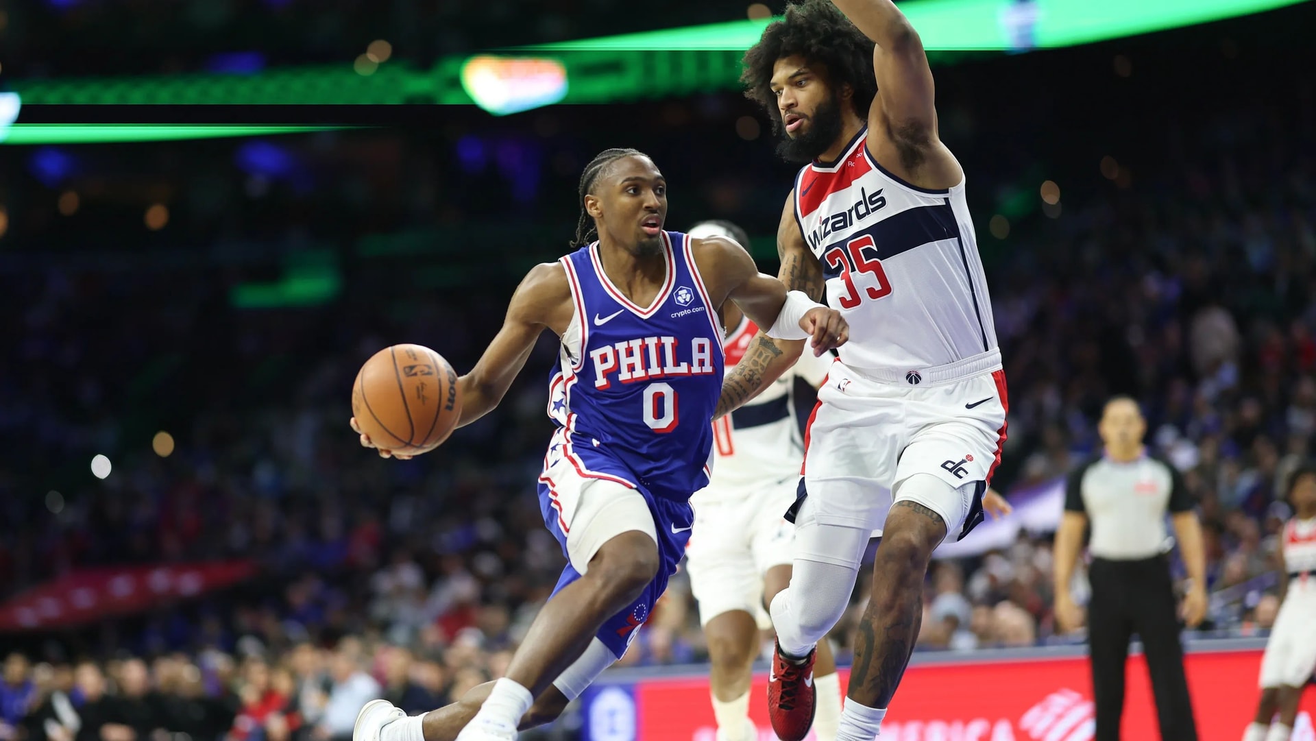 Paul George scores season-high 39 as 76ers rout Wizards 153-131 without Embiid