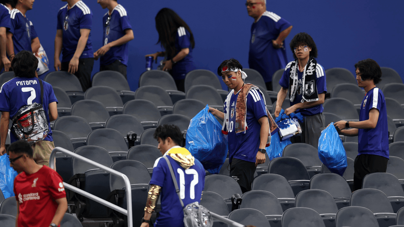 Japanese Football Fans Clean Dallas Stadium After Draw, Highlighting Cultural Civic Responsibility