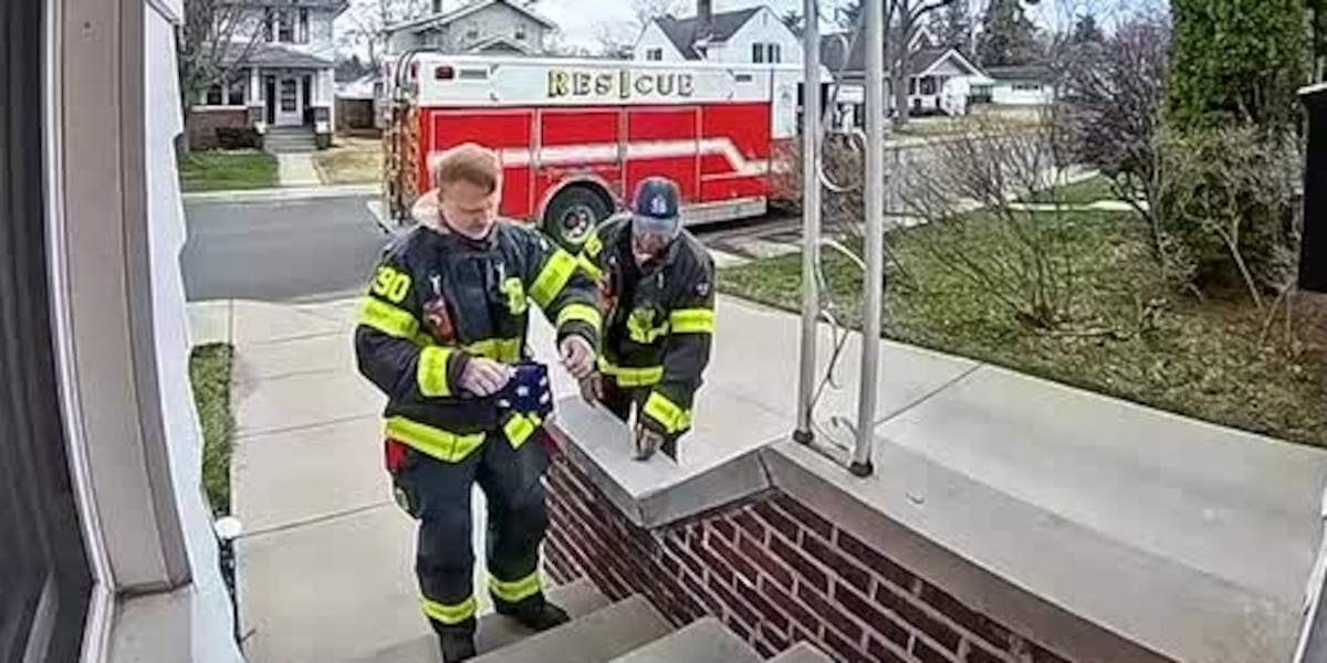 Indiana Firefighters Neatly Fold and Return American Flag Blown Down by Windstorm to Homeowner