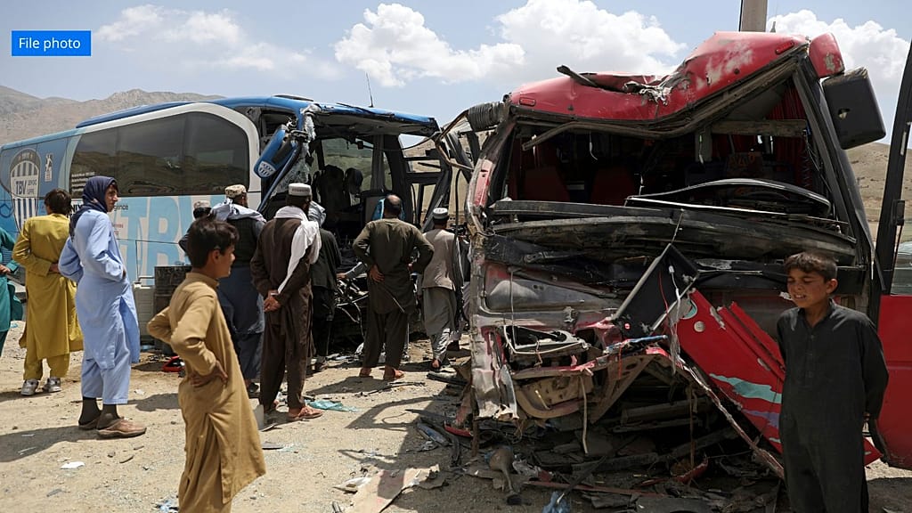 Afghan truck crash kills 18, including 10 children, highlights hazardous roads for repatriated families