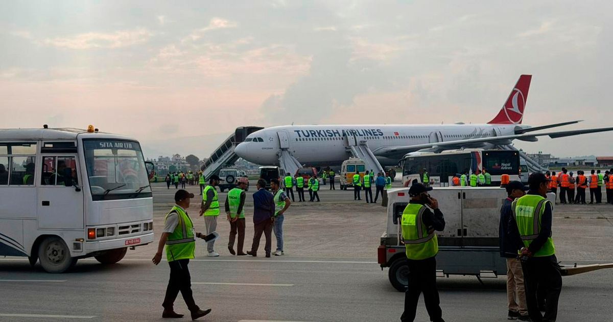 Turkish Airlines flight evacuates all after landing gear fire in Kathmandu