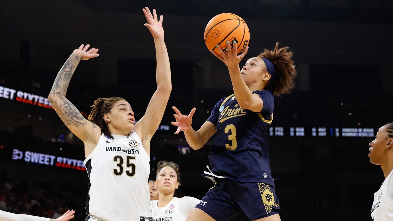 Hannah Hidalgo's 31 points, 10 steals power Notre Dame to 67-64 Sweet 16 upset over Vanderbilt