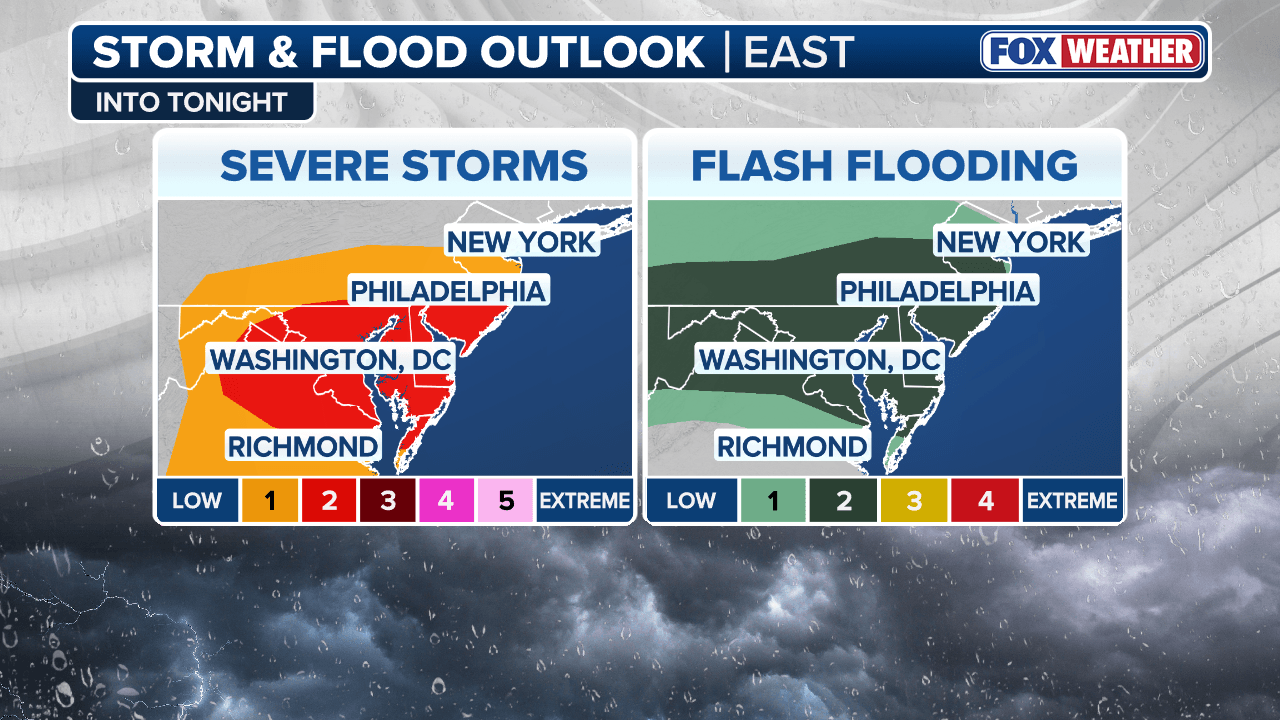 Weather Advisories Broaden for Severe Storms, Flooding, and Damaging Winds in Eastern States