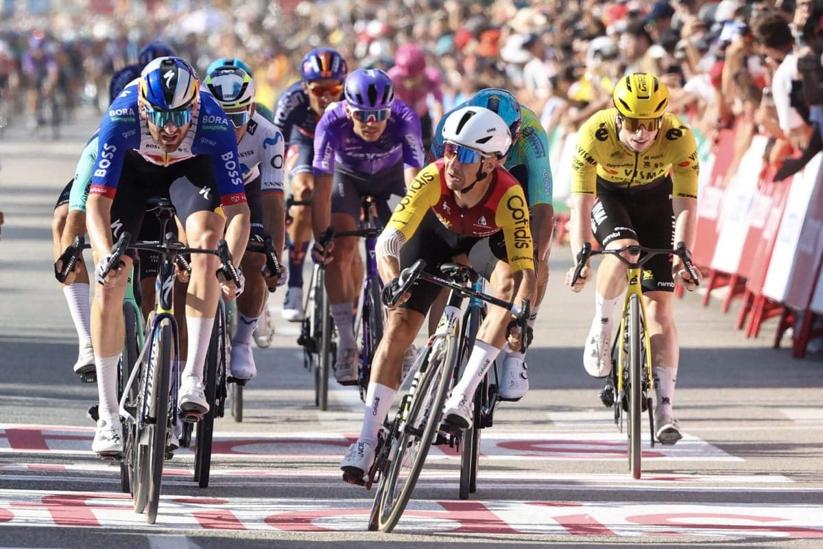 Bryan Coquard claims maiden Grand Tour stage win as Tadej Pogačar abandons Vuelta.