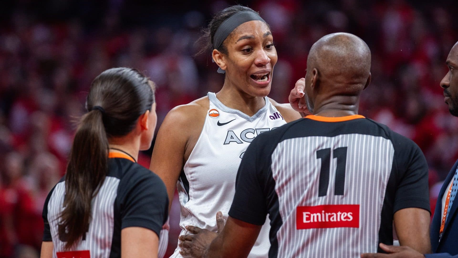 WNBA explains why A'ja Wilson avoided ejection after confronting a fan.